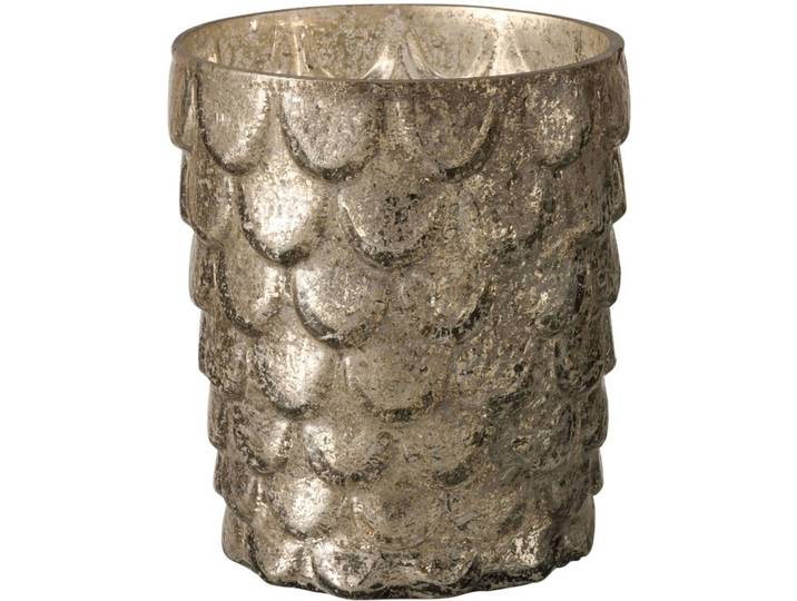 Windlicht Magic Moments silber Glas H 14 cm - Windlicht