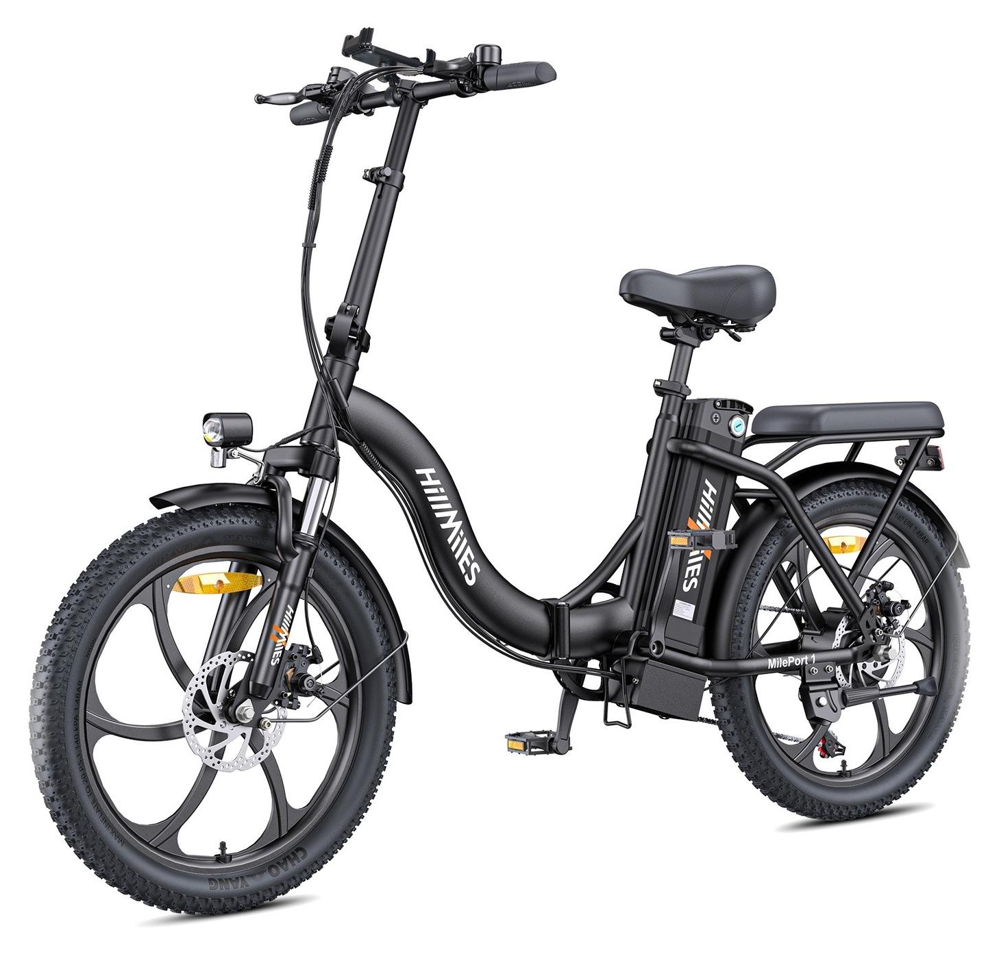 HillMiles MilePort Falt-E-Bike 20x3.0 Fatbike 250W 36V 13Ah, Schwarz