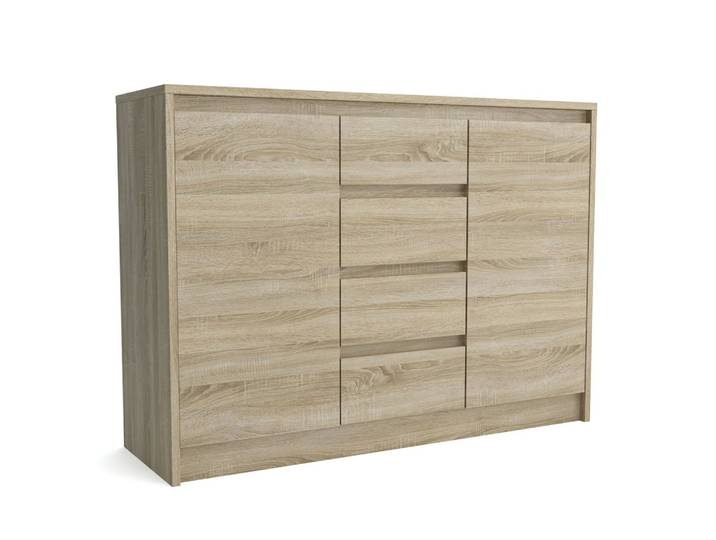 KOMMODE ASTORRE 113/82/35 cm mit 4 Schubladen 2 Türen Sonoma Eiche
