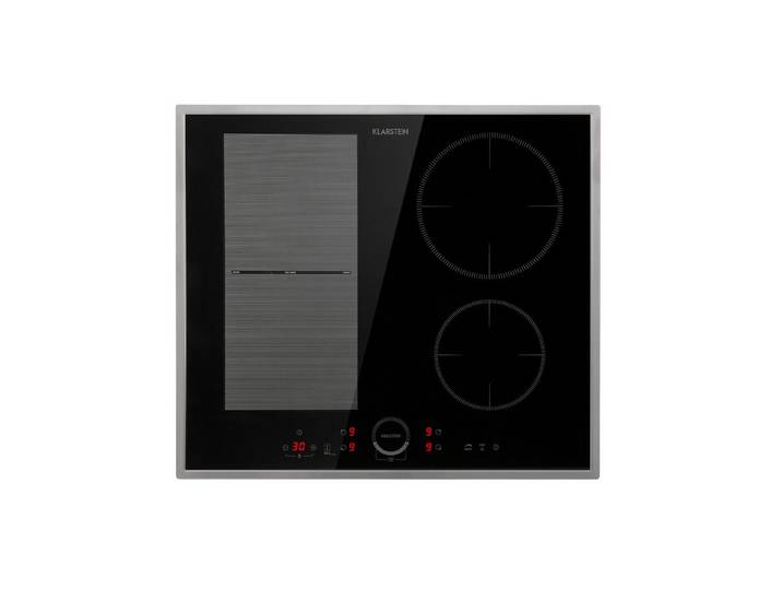 Klarstein Induktions-Kochfeld Delicatessa 60 Hybrid Prime 10035268, Einbau Glaskeramikkochfeld 4 Platten Elektro Einbaukochfeld Induktion