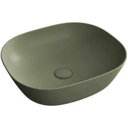 Plural Aufsatzschale flach rechteckig 45 x 38 x 14 cm Moos Matt mit Oberflächenveredelung Clean
