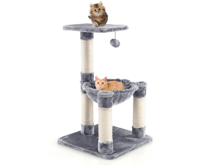 Multi-level Kattenboom Soft Wrapped Kattenboom met Knusse Hangmat Grijs