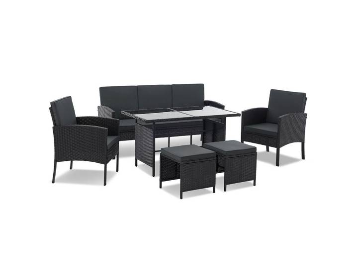 SITZGRUPPE Turin schwarz Polyrattan