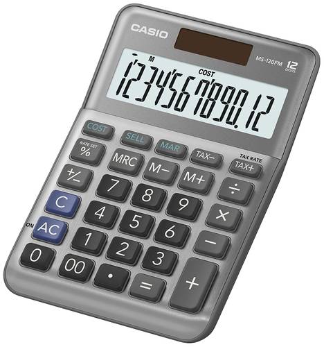 Casio MS-120FM Tischrechner Grau Display (Stellen): 12 batteriebetrieben, solarbetrieben (B x H x T) 101 x 148.5 x 27.6mm