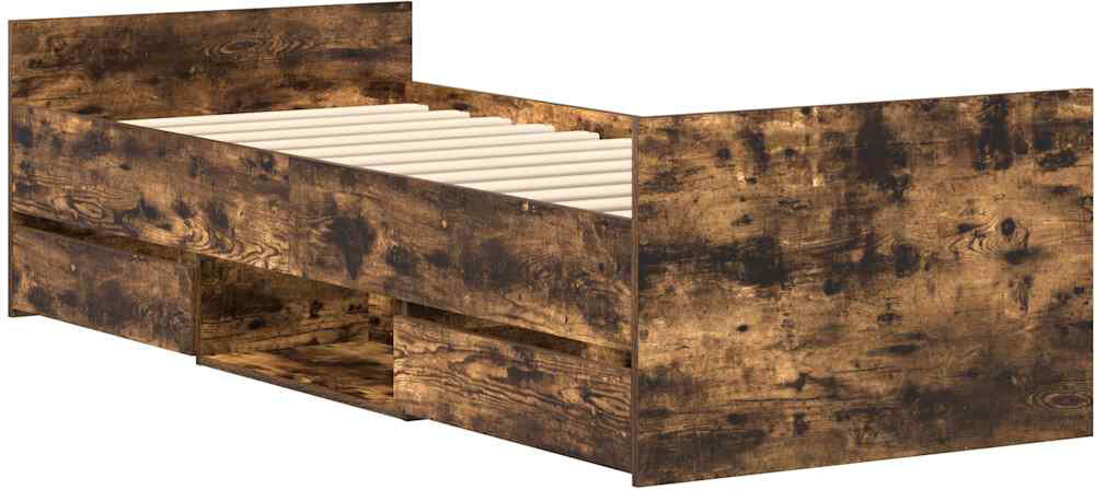 Latitude Run Addylen Drawers Bed Smoked Oak Small Single (2'6)