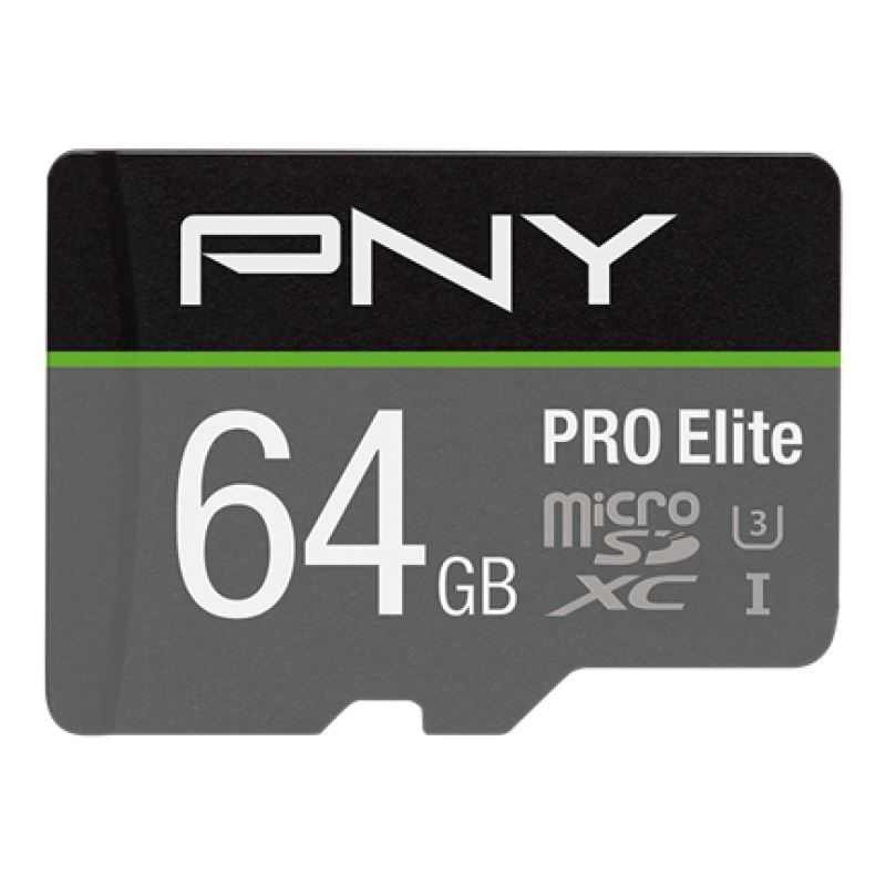 64GB PNY Micro SD Card PRO ELITE Class 10 XC UHS I U3 A1 V30 SD adapter