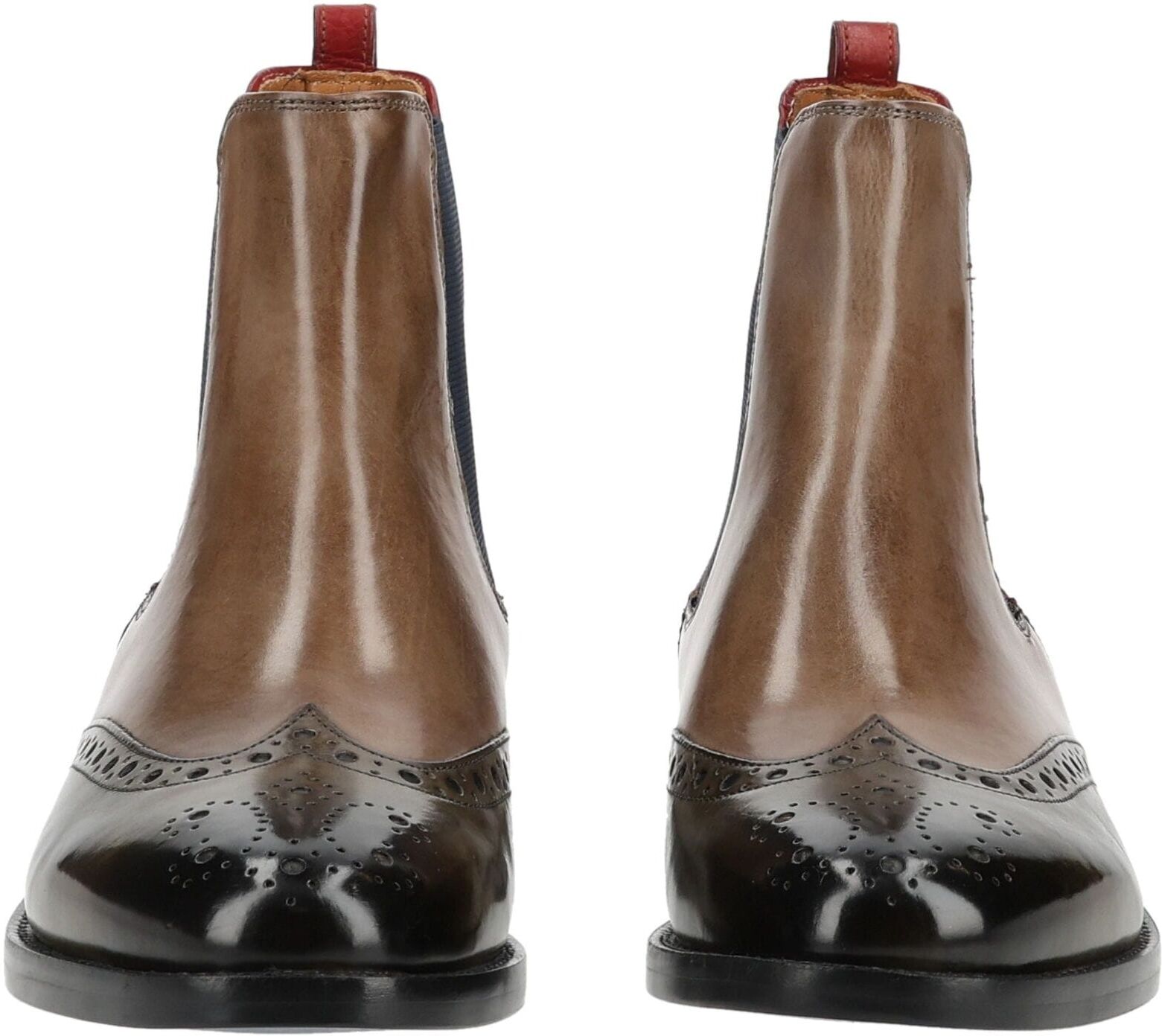 Stiefelette MELVIN & HAMILTON "Melvin & Hamilton Stiefelette Leder/Textil", Damen, Gr. 39, braun (braun, blau), Leder, Textil, Schuhe Stiefelette