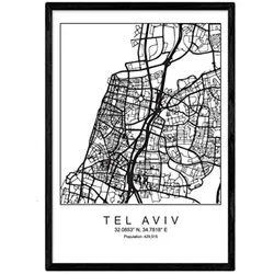POSTER Tel Aviv Skandinavischen Stil A3 Rahmenlos