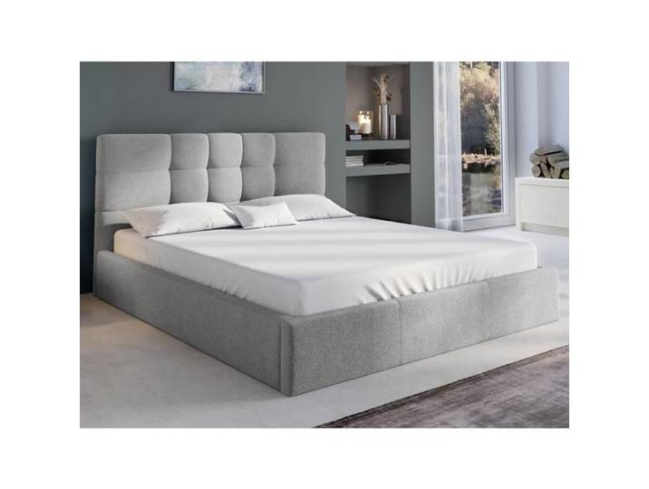 Lit coffre 140 x 190 cm - Tissu - Gris - ELIAVA