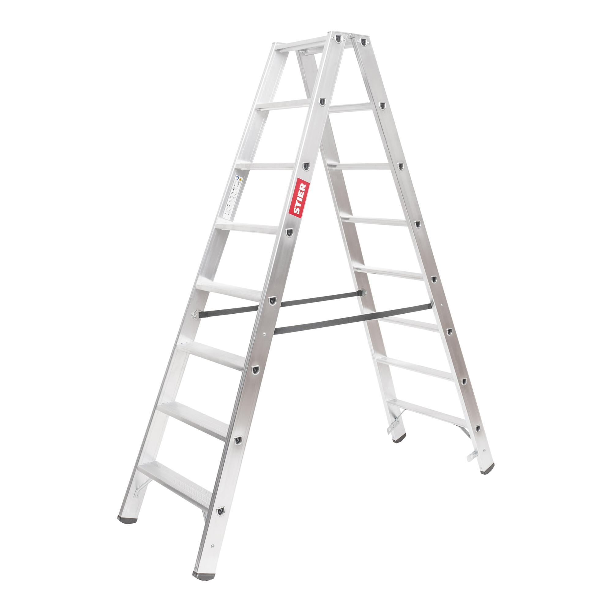 STIER Stufen Stehleiter Premium 2x8 Stufen beidseitig begehbar (905591)