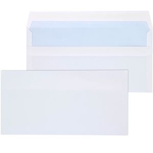 Office-Products Briefumschläge weiß, DIN lang, ohne Fenster, selbstklebend, 75g/m², 10 Stück