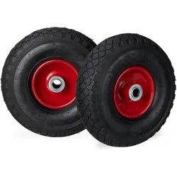 relaxdays 2er-Set Sackkarrenrad luftbereift rot