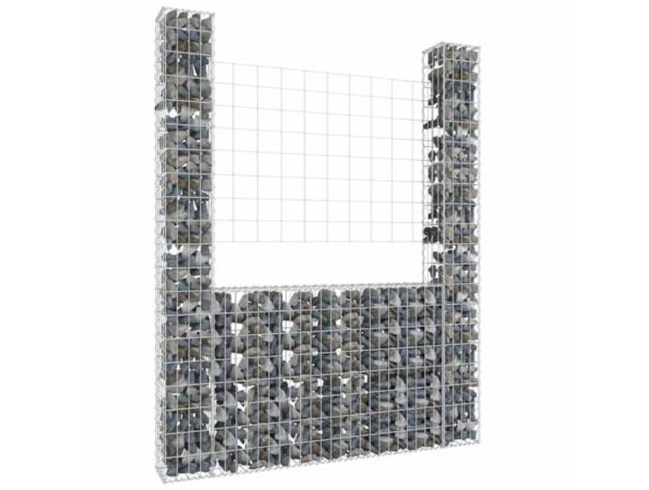LPERTGFHU Gabionenkorb U-Form, Steinkorb mit 2 Pfosten, Eisen 140x20x200 Stabile Stützmauer, Schutz vor Lärm & Wind, Für Garten- & Landschaftsbau