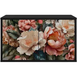 vidaXL, TV Möbel, Labeler (Licht Pfingstrose Druck) (33 x 69 x 40 cm)