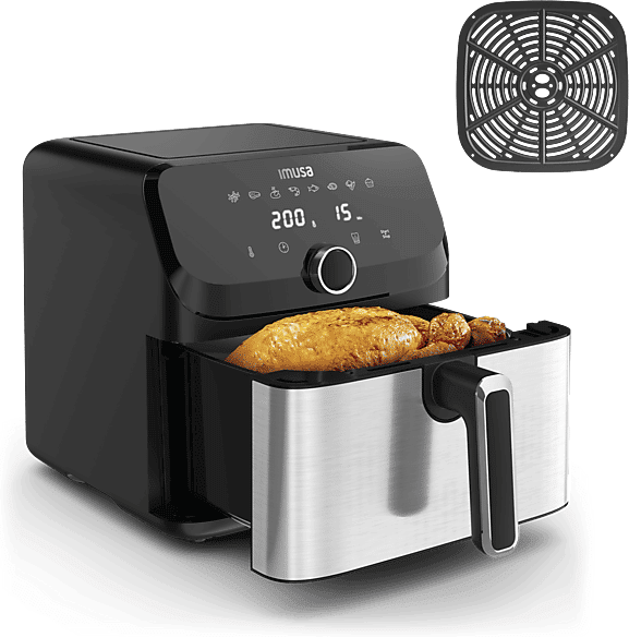 Freidora de aire - Moulinex Easy Fry Mega EZ855D, 2020 W, 200º C, 8 Programas, 7.5l, Temporizador, Inox