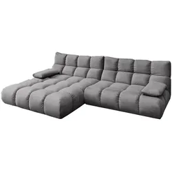 ECKSOFA VIVIEN Steingrau Velvet