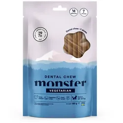 Monster Dog Dental Chew Vegetarisch M (7 Stück) 180 g Zahnpflege-Kauartikel für mittelgroße Hunde
