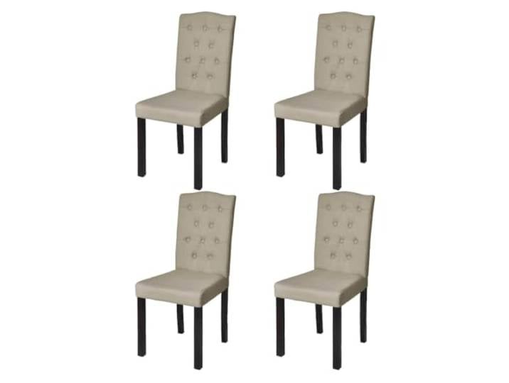 KGHFDVB 4er Set Esszimmerstühle Kamelbraun Stoff Chesterfield Design Leinen Optik, 110 kg Belastbarkeit, klassisch, warme Farbgebung, vielseitig einsetzbar