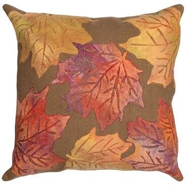 Trans Ocean Import Co Inc "Leaf Toss Decorative Pillow 18"" Square, 18"" Square, Brown"
