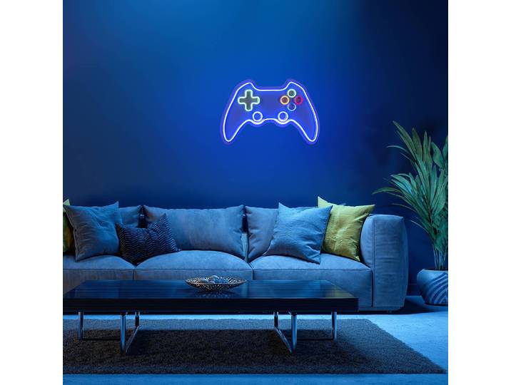 LED-Kinderzimmerleuchte Neon-Gamer 60 x 1 x 40cm Multicolor