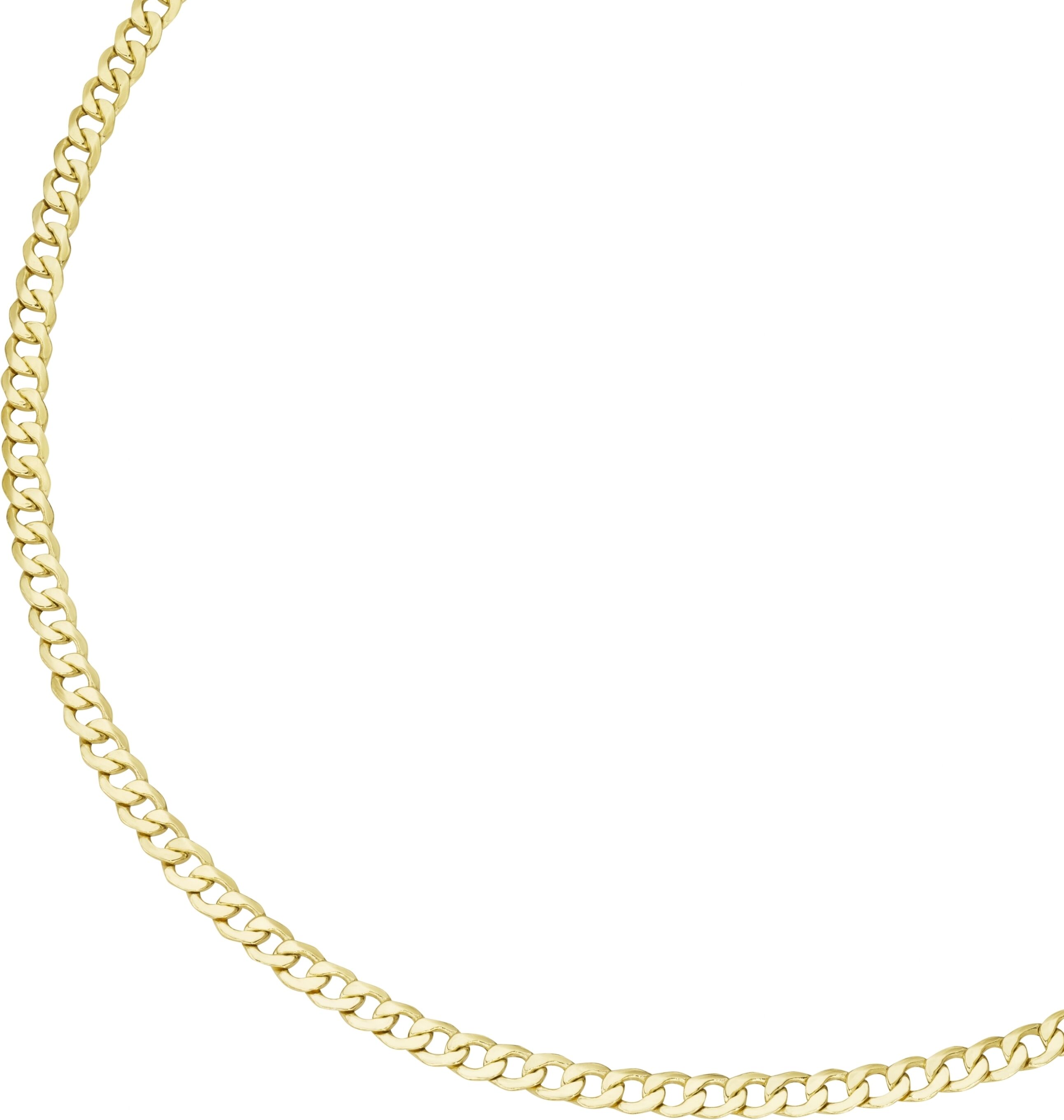 Panzerkette LUIGI MERANO "Panzerkette, Gold 375" Gr. 50, gold, Halsketten, Herren, 50cm, Panzerkette