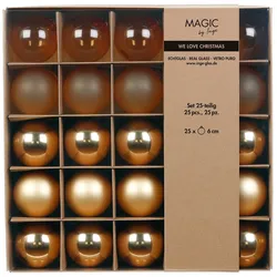 25 Weihnachtskugeln Glas 6cm matt glänzend transparent Christbaumkugeln Weihnachtsbaumkugeln Weihnachten Christbaumschmuck Weihnachtsbaumschmuck