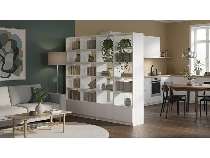 Stabiler Raumteiler mit vielen Optionen MDF Beschichtet MDF Weiß matt