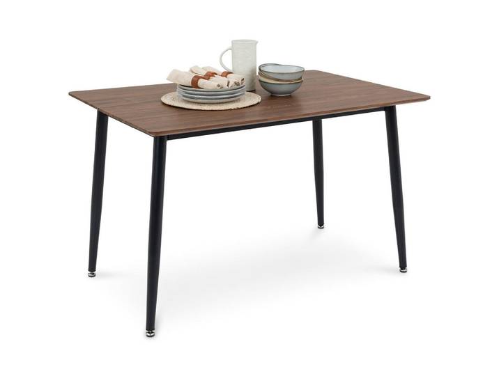 Idimex Esstisch Nora nussbaum, Nussbaumfarben, Metall, Mode, Rechteckig, 120x75x80 cm, Esszimmer, Esstische