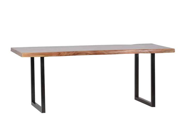 MiaMöbel Esstisch 'Vanaja' 180x90 cm, Teak/Antikschwarz Massivholz, Metall Teak Modern Indien Indisch