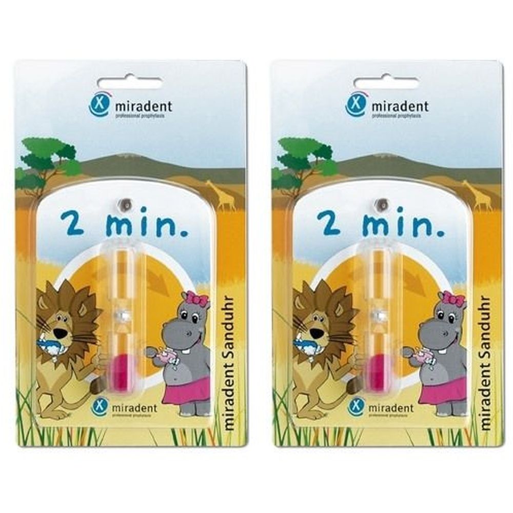 Miradent Kinder-Zahnputzuhr Sanduhr 2x 2x1 St