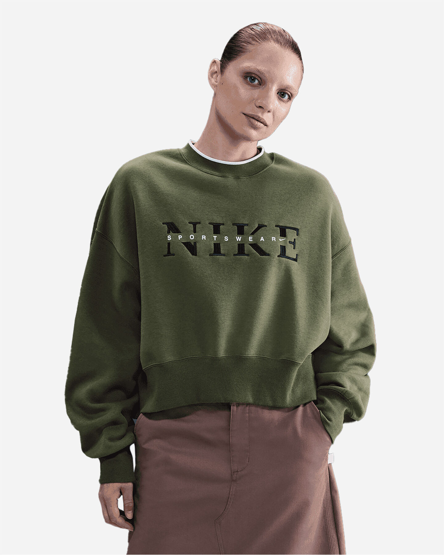 Nike Big Logo Phoenix W - Felpa - Donna - Verde M