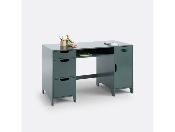 LA REDOUTE Bureau enfant double caisson, Hiba Vert De Gris
