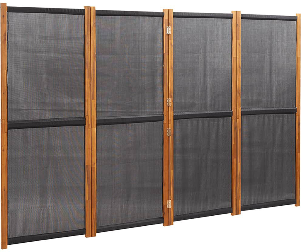 Alpen Home Metts 457.2cm H Solid Wood Folding Room Divider Black 180cm H x 280cm W