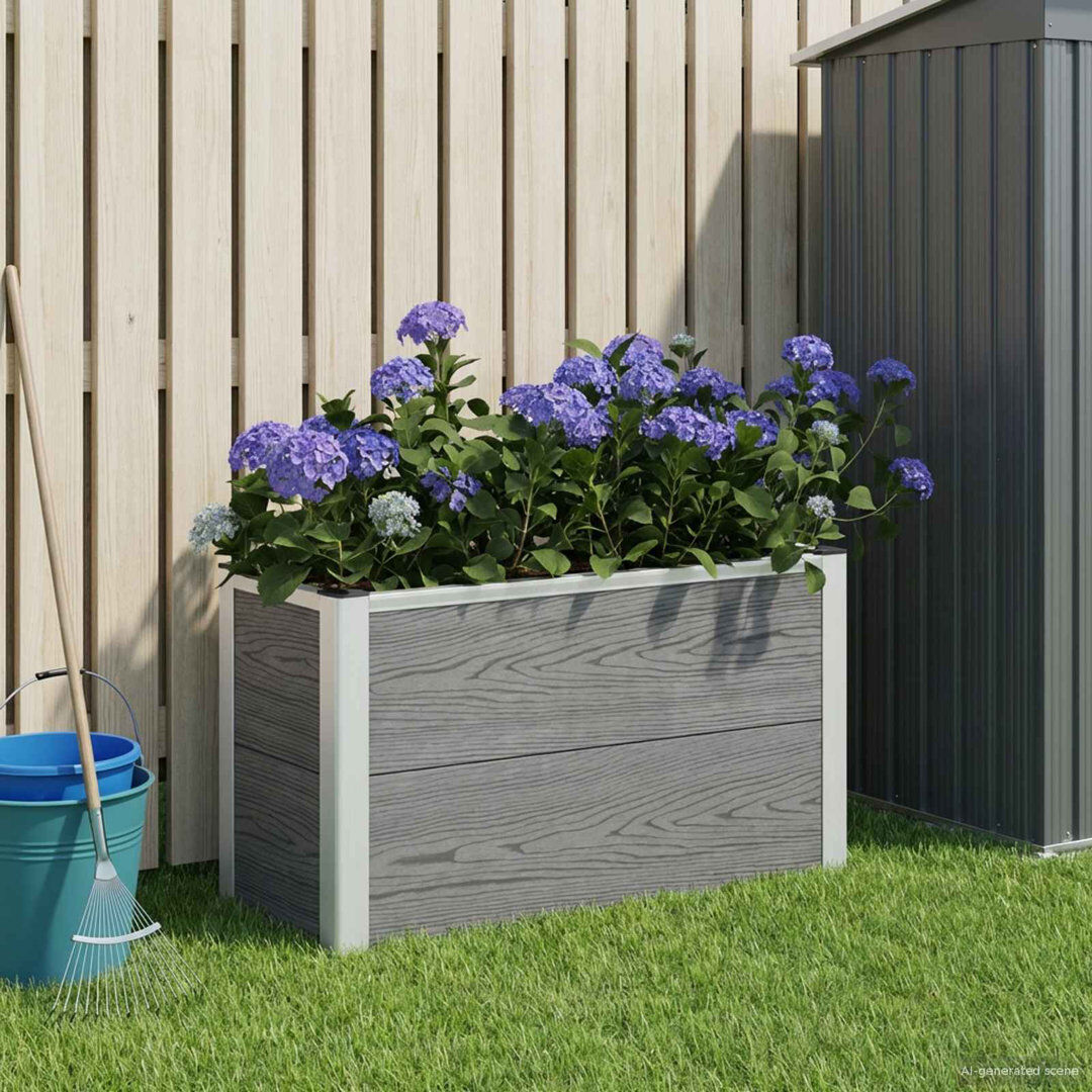 Dakota Fields Outdoor Planter Box Grey 42cm H x 75cm W x 30cm D