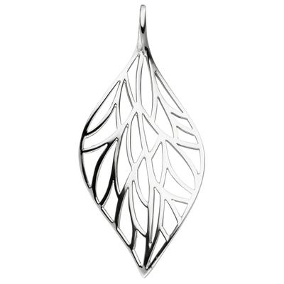 Kettenanhänger JOBO "Anhänger Blatt", silber (silber 925), Schmuckanhänger, Damen, Silber 925 (Sterlingsilber), Kettenanhänger, 925 Silber
