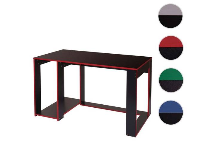 Bureau HWC-J26 bureau informatique table de bureau 120x60x76cm ~ noir-bleu