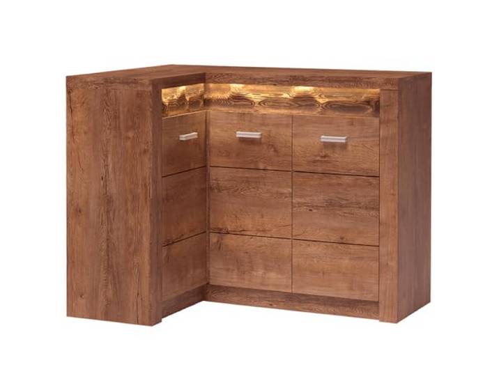 Lomadox Eckkommode Sideboard Eckschrank Kommode Wohnzimmerschrank Anrichte Aufbewahrungsschrank modern in braun