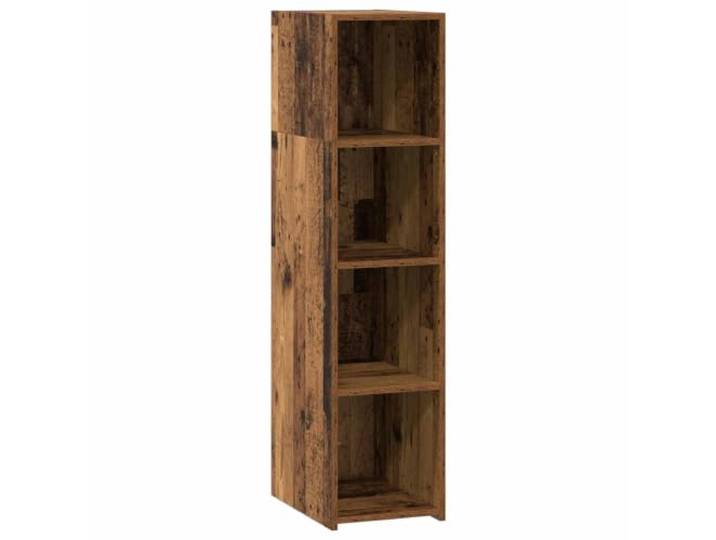 HFXHIJXQ Highboard Altholz 30 x 41 x 124cm Holzwerkstoff Schmaler Regalschrank mit 3 Fächern für Flur, Wohnzimmer und Schlafzimmer, vielseitige Organisation.