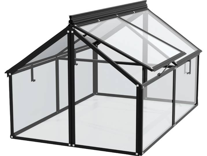 Frühbeet VITAVIA Gaia Jumbo , schwarz, B:83,1cm H:71,9cm T:119,3cm, Pflanzgefäße, Frühbeet, BxTxH: 83x119x72 cm, ESG, schwarz