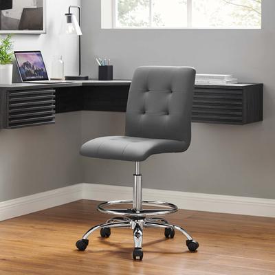 Modway Prim Armless Vegan Leather Drafting Chair