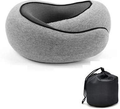 Uplifted Finds Travel Neck Pillow Memory Foam Snail Style dark Gray