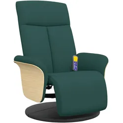 vidaXL Massagesessel mit Fußteil Dunkelgrün Stoff