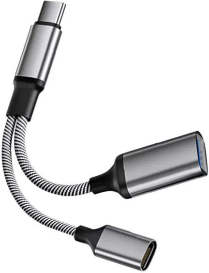 INF Multifunktionaler USB-C auf USB Adapter mit Ladefunktion Grau