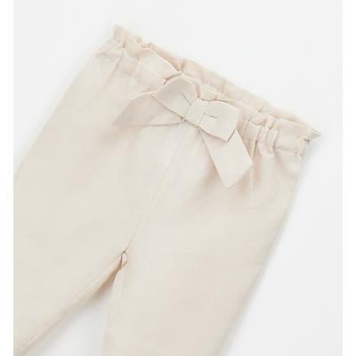 Outdoorhose IDO "BABY GIRL TROUSERS", Mädchen, Gr. 74, EURO-Größen, beige (sand), 64% Leinen, 36% Baumwolle, Hosen Outdoorhose