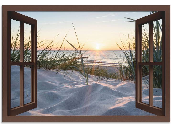 Wandbild ARTLAND Ostseestrand durchs Fenster , beige (farbe bild(er): naturfarben), B:70cm H:50cm, Bilder, Wandbild, als Alubild, Leinwandbild in verschied. Grössen