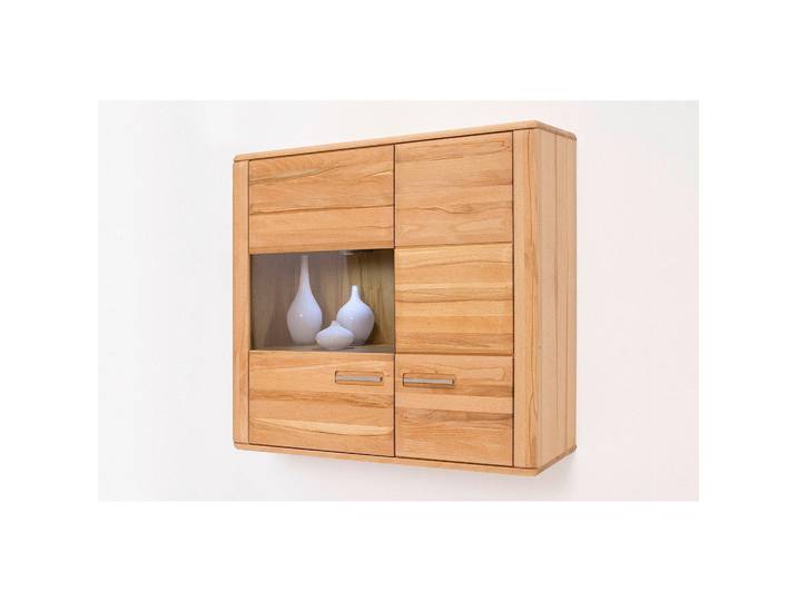 Livetastic Hängeelement, Buche, Holz, Glas, Kernbuche, furniert, teilmassiv,teilmassiv,teilmassiv,furniert, 4 Fächer, 107x98x38 cm, Beimöbel erhältlich, Wohnzimmer, Wohnwände, Hängeelemente