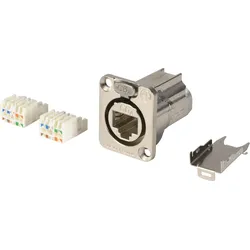 CAT6A BU VN - CAT6A-Einbaubuchse, vernickelt