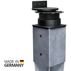 Karle & Rubner TERRACON Terrassenlager, FLEX, Polypropylen schwarz, für 91x91 mm Einschlaghülsen