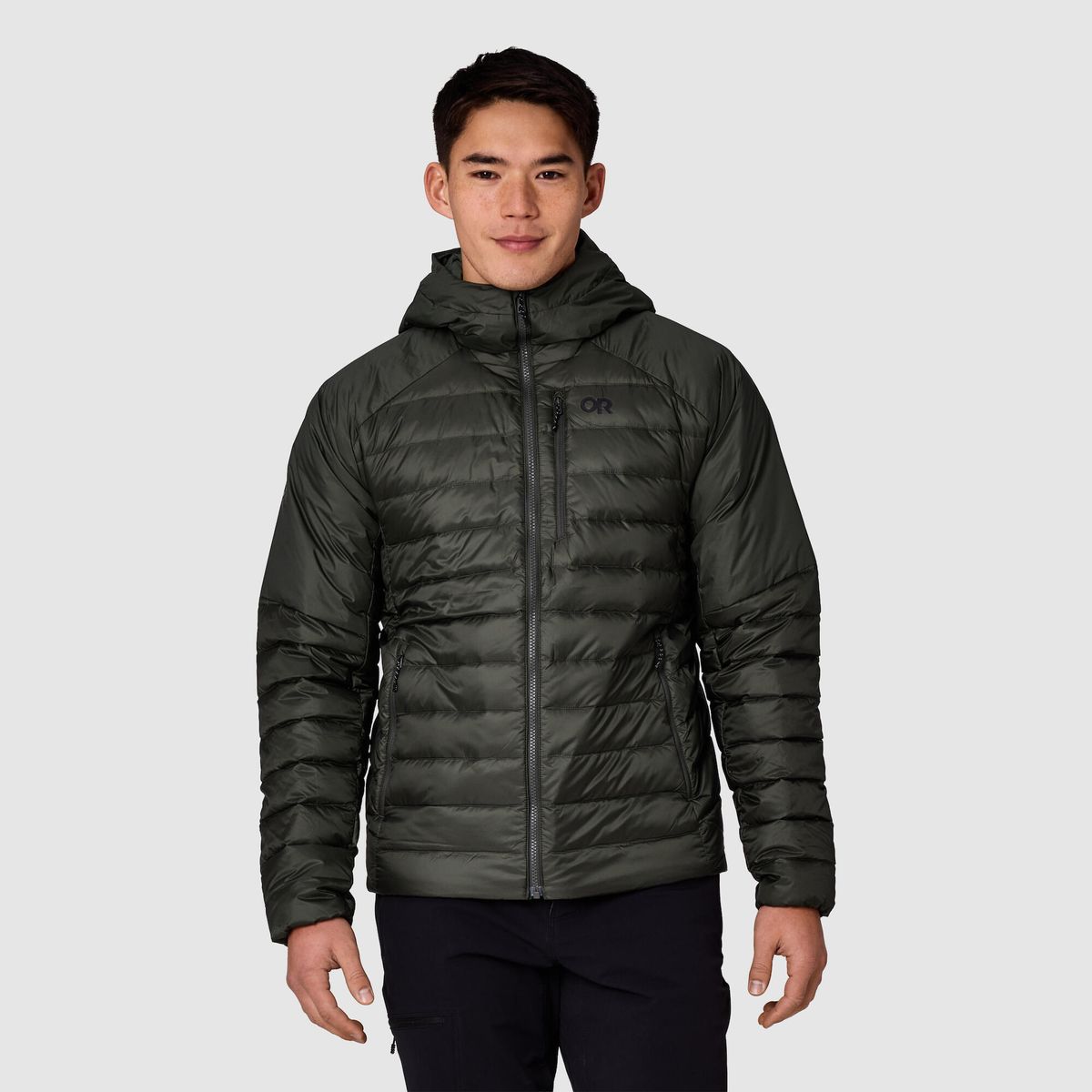 Outdoor Research Men's Helium Down Hoodie dark laurel (3073) L 3227513073008