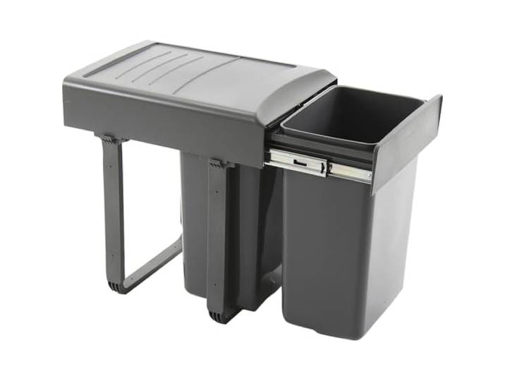 EKOTECH Einbau-Abfallsammler Mega 40 2 x 20 Liter Kunststoff Grau